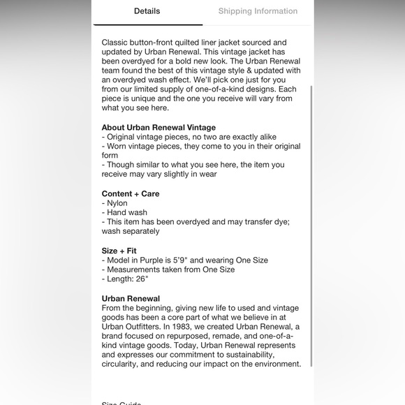 Urban Renewal Vintage Overdyed
Liner Jacket - Picture 2 of 7